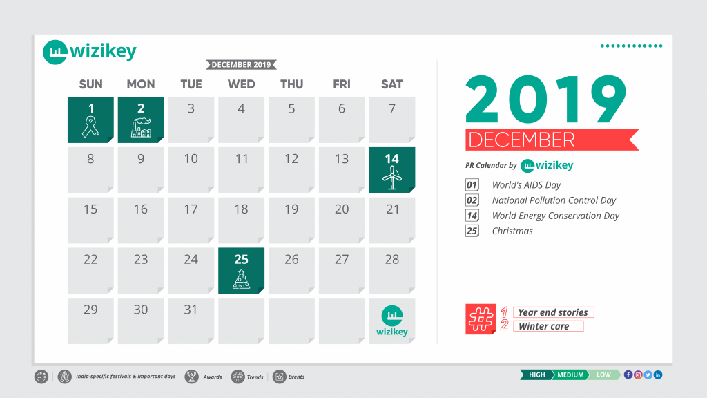 PR Calendar for India: December 2019
