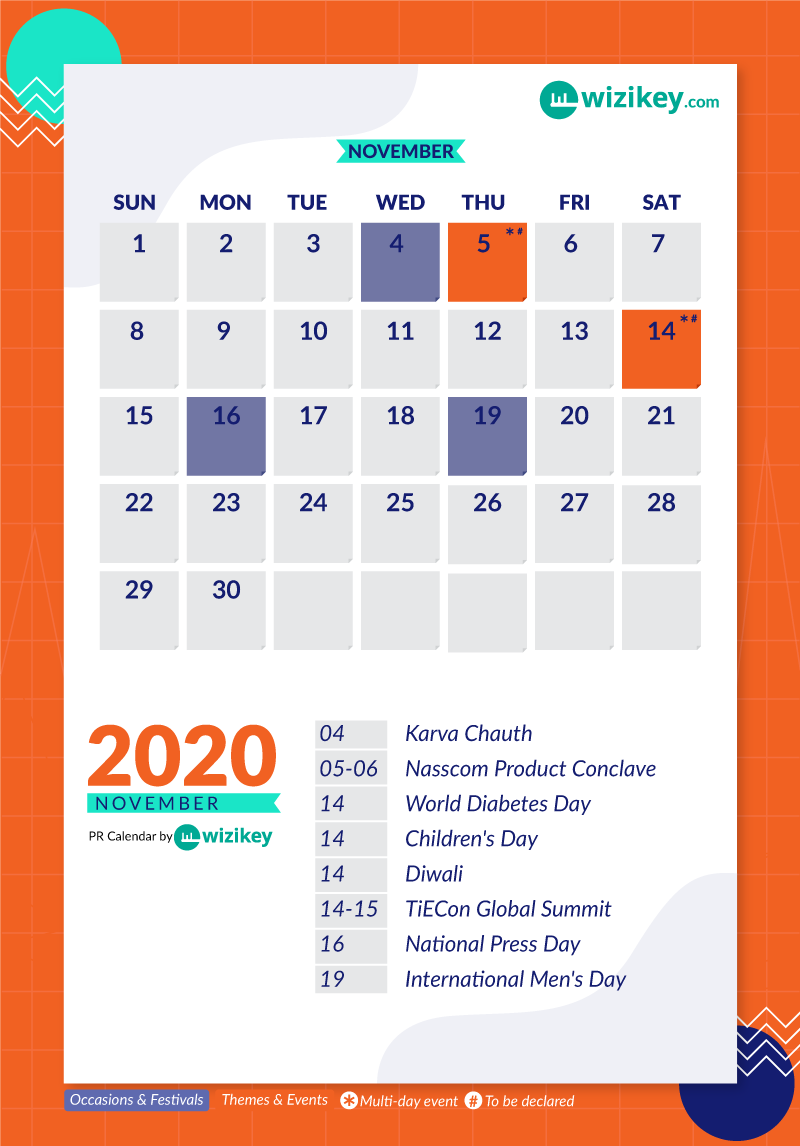 November - Ultimate PR Calendar India 2020