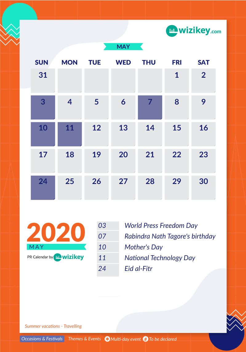 May - Ultimate PR Calendar India 2020