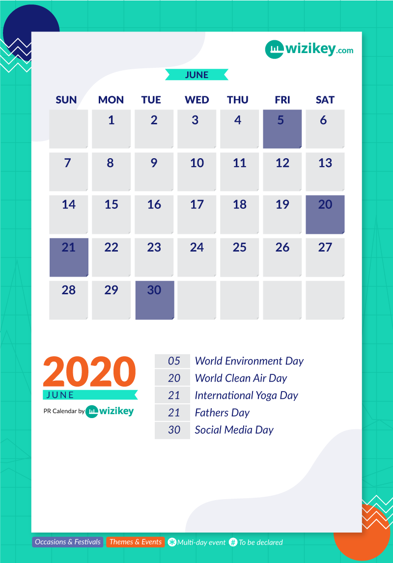 June - Ultimate PR Calendar India 2020