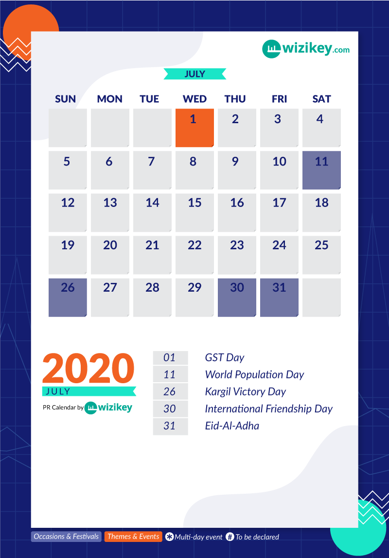 July - Ultimate PR Calendar India 2020