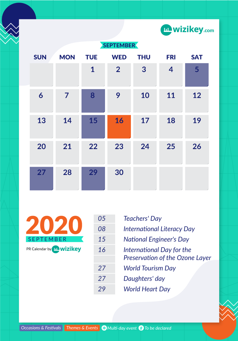 September - Ultimate PR Calendar India 2020