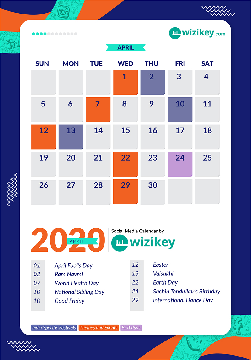 April - Wizikey Social Media Calendar 2020