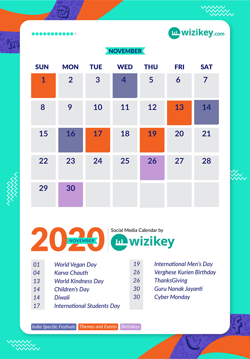 November - Wizikey Social Media Calendar 2020