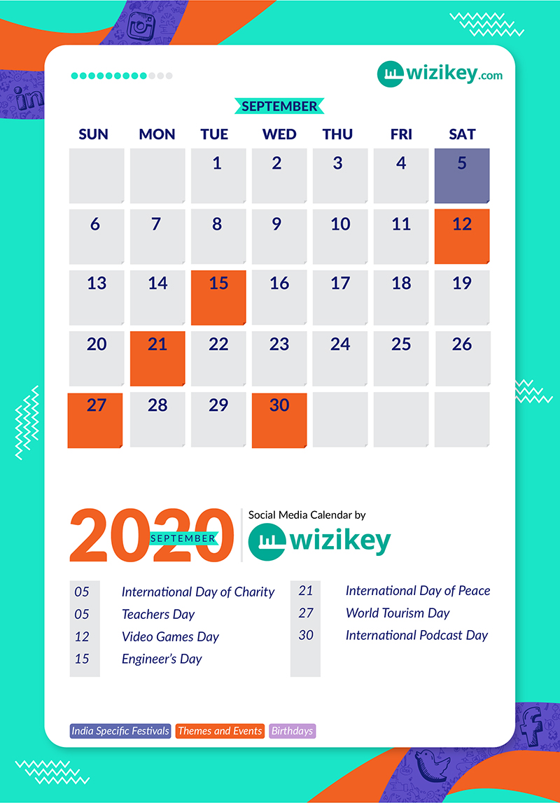 September - Wizikey Social Media Calendar 2020