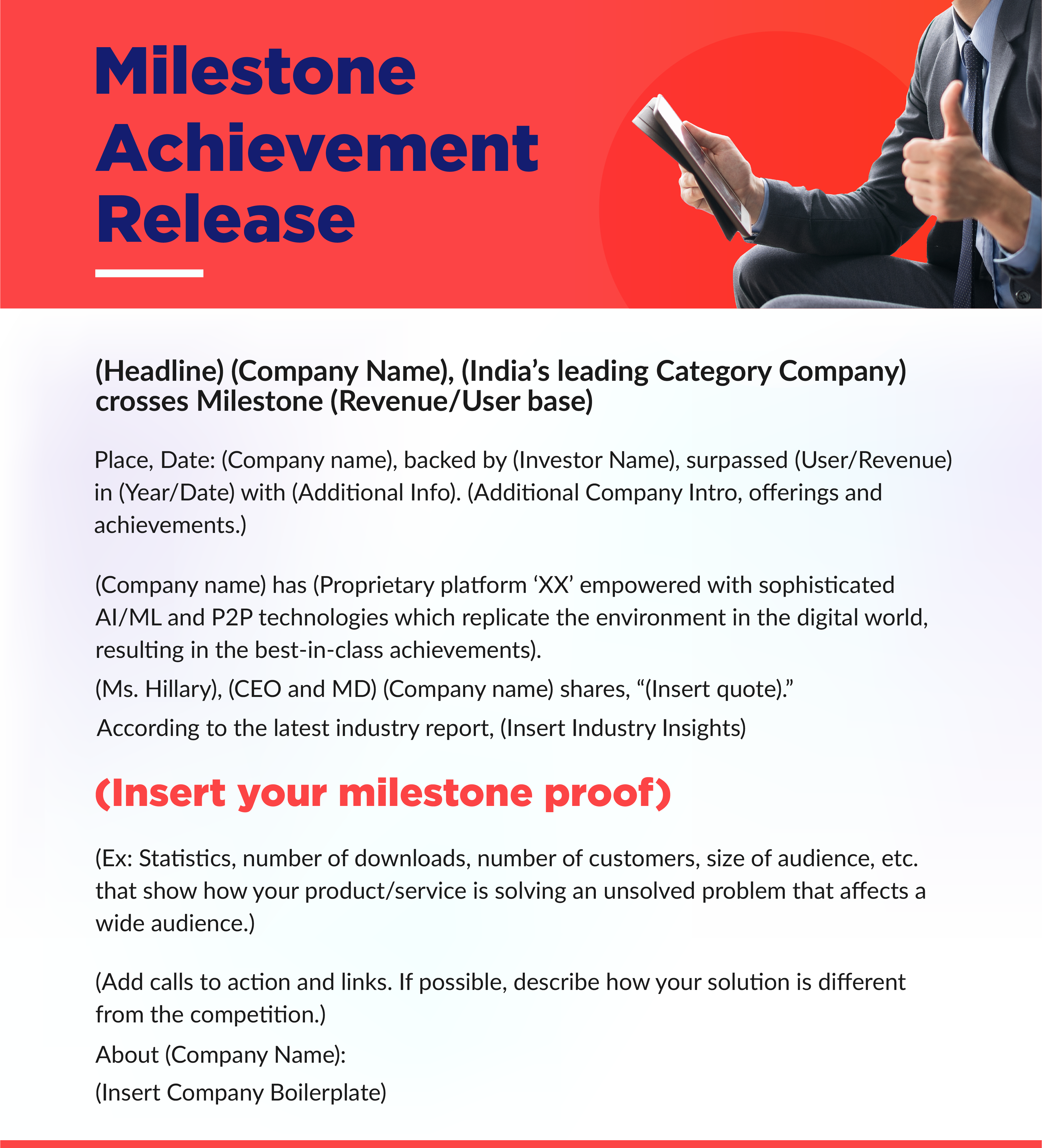 Press Release Templates - Milestone Achievement