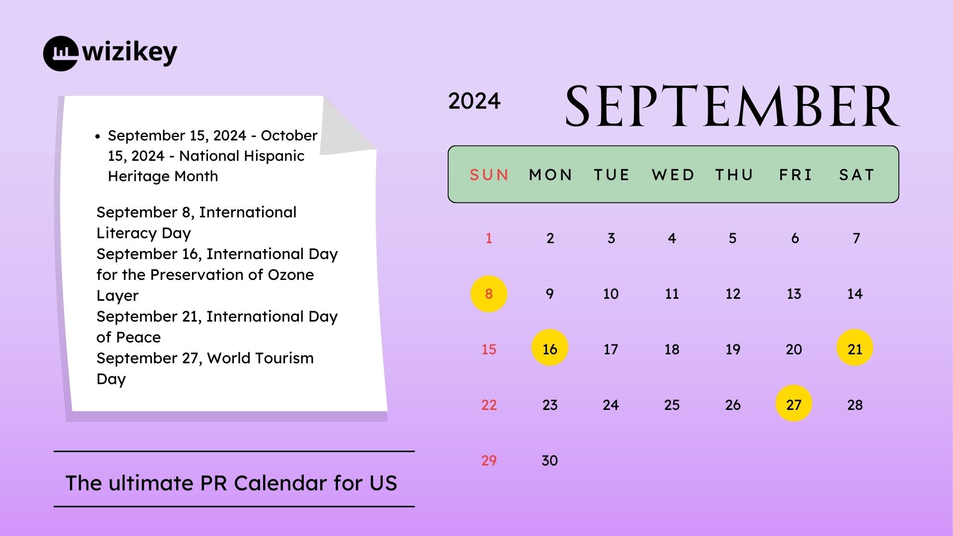PR Calendar September 2024