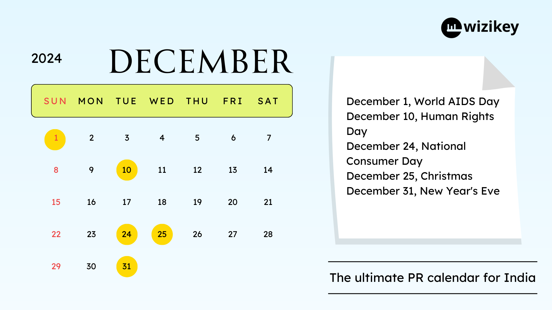 December 2024 PR Calendar