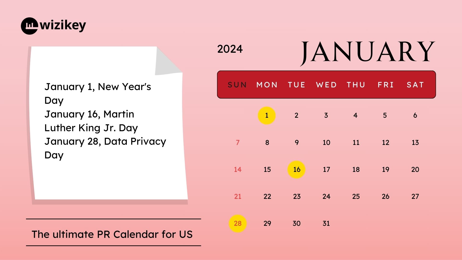 January PR Calendar 2024