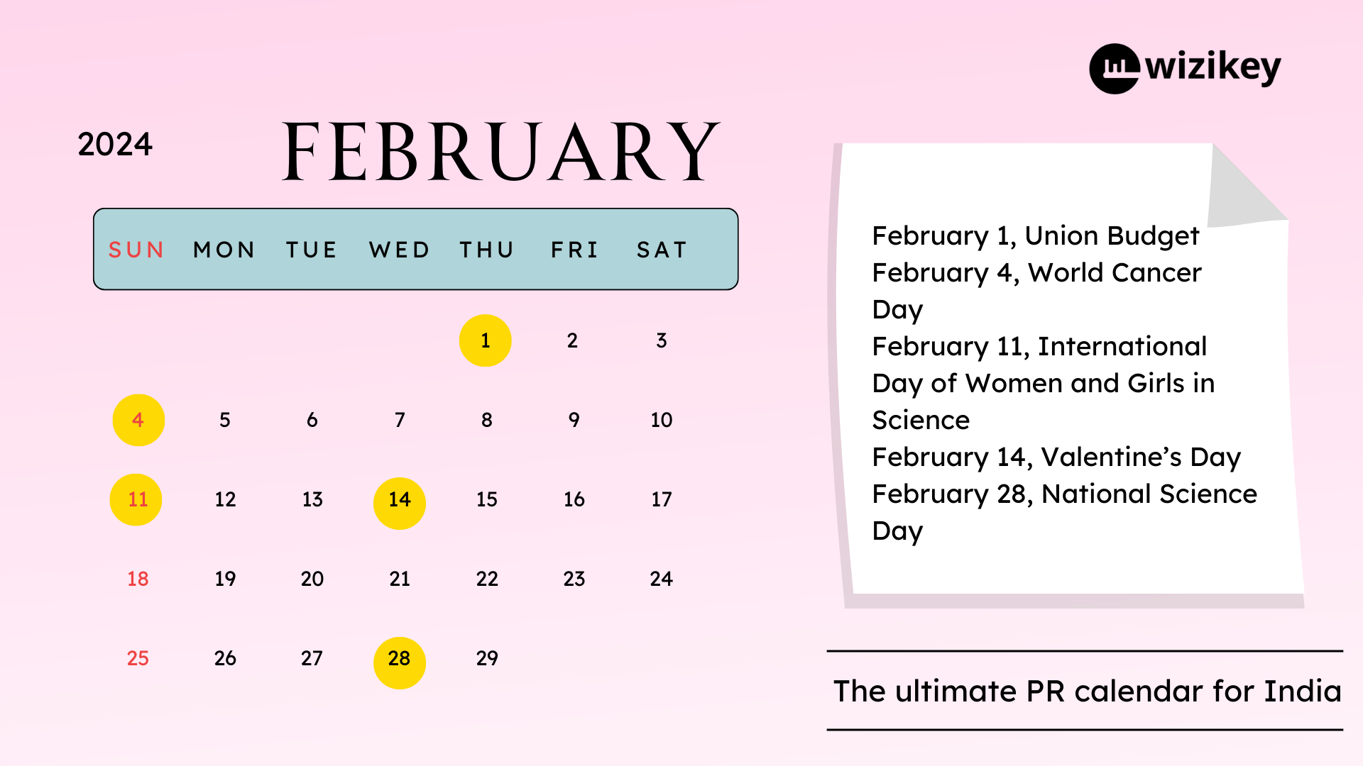 February PR calendar 2024