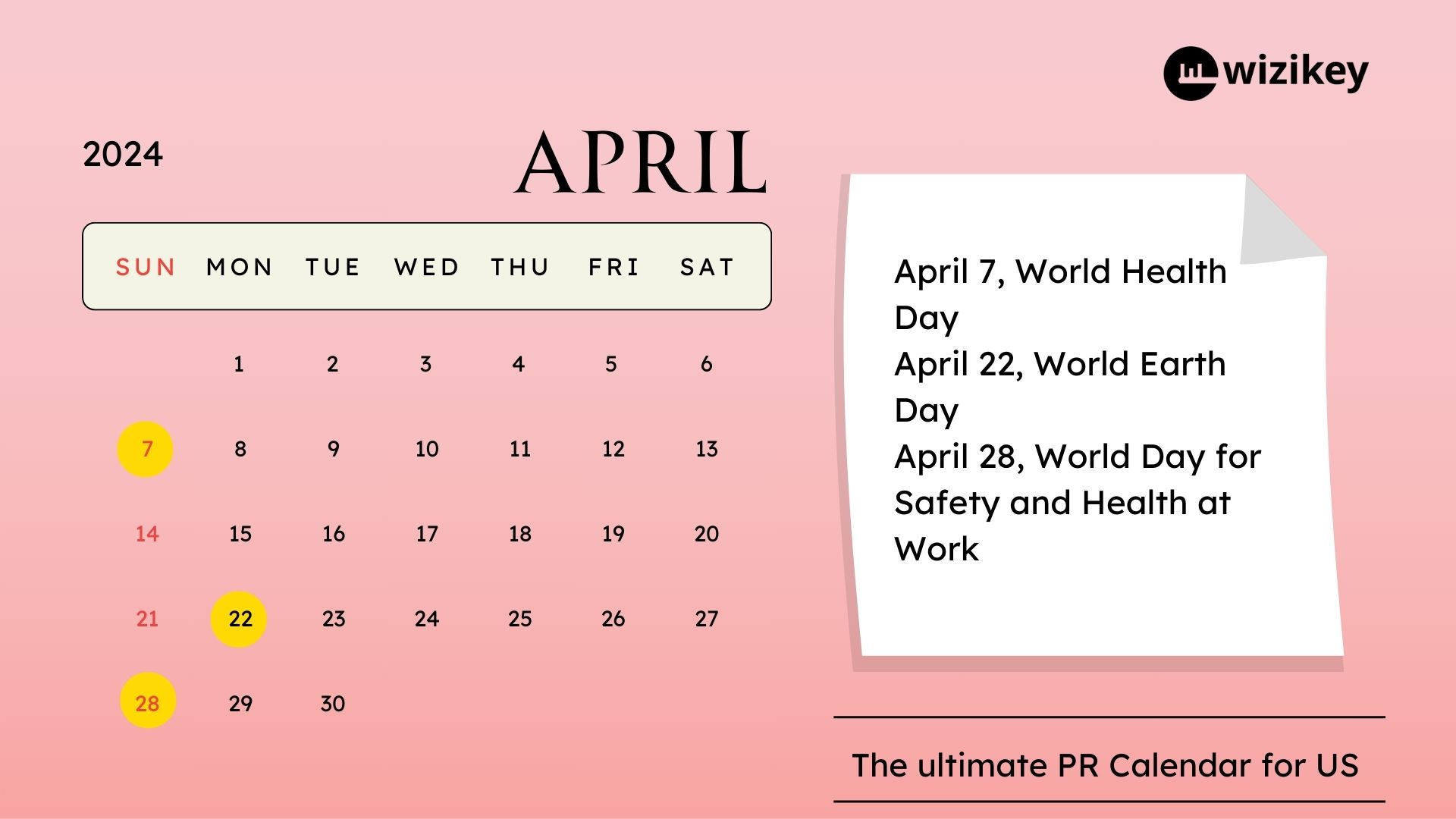 April PR Calendar 2024