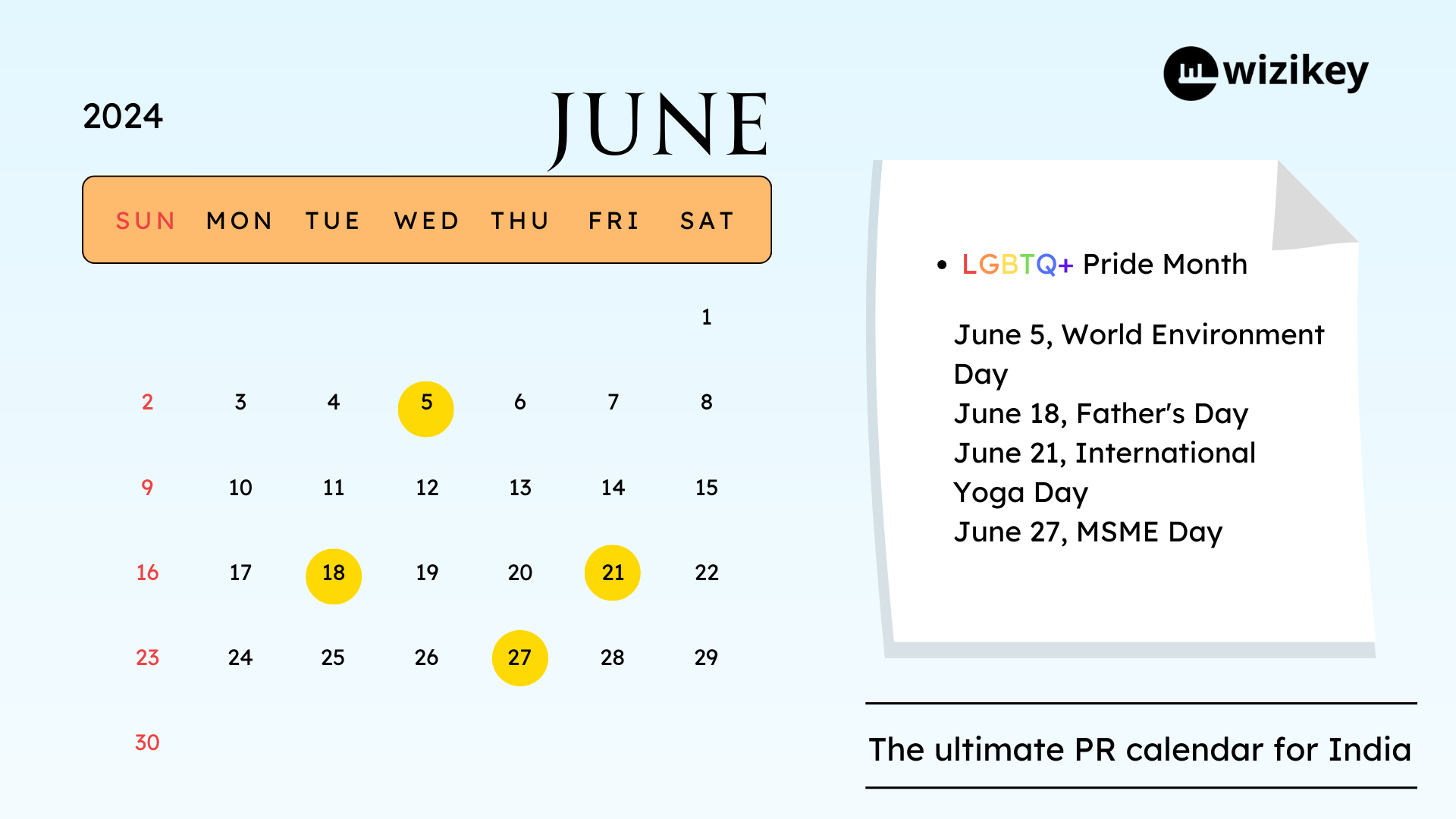 PR Calendar for 2024 June