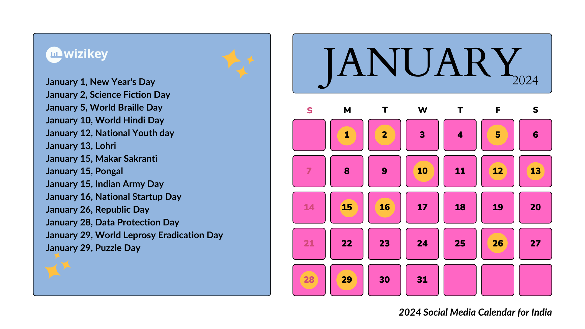 The Ultimate Social Media Calendar for 2024 for India - Wizikey