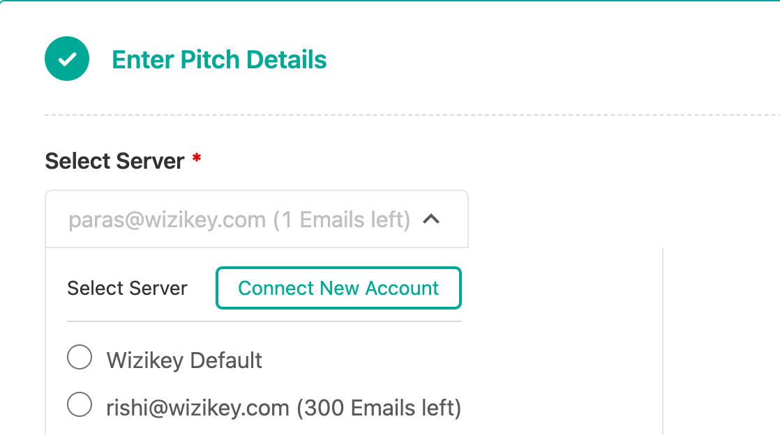 Email Server Selection in Wizikey